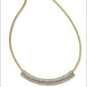 Alfani new Pave curved bar pave collar necklace